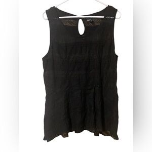 TORRID Black Lace Sleeveless Top Women’s 1 1X Whimsigoth Sheer Babydoll Blouse